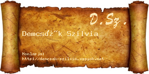 Demcsák Szilvia névjegykártya